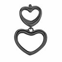 Open Love - sort rhodineret sølv charm - 610-B62