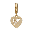 WORLD HEART - forgyldt sølv - charm - 610-G92