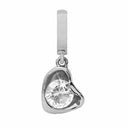 Crystal Quarz Heart Drop - sølv charm - 610-S04Crystal