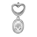 Open Heart Crystal - sølv charm - 610-S63white
