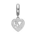 WORLD HEART - sølv - charm - 610-S92