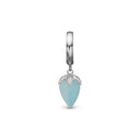Drop blue Chalcedony - Sølv Charms - 610-S95blue