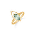 8 kt. guld ring oval med grøn ametyst.