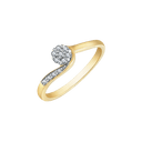 8 kt. guld ring 2 delt - 1 med med glat skinne og med syntetiske cubic zirconia. - Den anden samme, men med fyldt rund ring af syntetiske cubic zirconia.