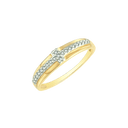 8 kt. guld ring skinne med syntetiske cubic zirconia og 2 tå tværs.