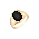 8 kt. guld ring stor oval med onyx.