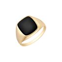 8 kt. guld ring firkantet pladering med onyx.