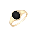 8 kt. guld ring oval med onyx.