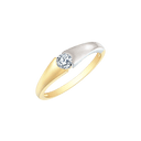 8 kt. guld ring skinne mat og blank på hver side af syntetisk cubic zirconia.