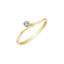 8 kt. guld ring med syntetisk cubic zirconia på skrå.