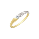 8 kt. guld ring cirkel med rødguld og mat med en syntetisk cubic zirconia.