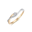 8 kt. guld ring evighedstegn rød og hvid med syntetisk cubic zirconia.