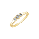 8 kt. guld ringen 3 rund med syntetisk cubic zirconia.