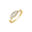 8 kt. guld ring 5 aflange firkanter med syntetiske cubic zirconia.