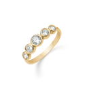 8 kt guld ring med zirconia i forløb - stor i midten