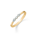 8 kt. guld ring med 3 syntetiske cubic zirconia.