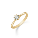 8 kt. guld ring 1 stor syntetisk cubic zirconia med 8 grabber.