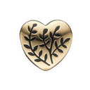 Fern Heart - forgyldt sølv charm - 623-G114