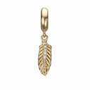 Topaz Feather - forgyldt sølv charm - 623-G115