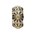 Black Marguerite Stopper - forgyldt sølv charm - 623-G118black