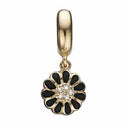 Black Marguerite Hanger - forgyldt sølv charm - 623-G119black