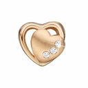 Petite 2-hearts - forgyldt sølv charm - 623-G162
