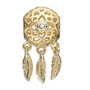 Dream Catcher - forgyldt sølv charm - 623-G189