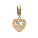 WORLD HEART - forgyldt sølv - charm - 623-G215
