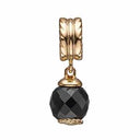 Big Moving Onyx - forgyldt sølv charm - 623-G91