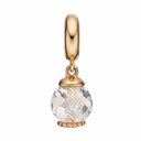 Big Moving Crystal - forgyldt sølv si charm - 623-G92