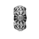 Black Marguerite Stopper - sølv charm - 623-S118black