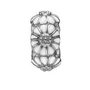Hvid Marguerite Stopper - sølv charm - 623-S118white