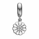 Hvid Marguerite Hanger - sølv charm - 623-S119white