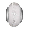 White Topas Globe - sølv charm - 623-S170