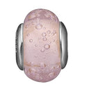 Bubbly Pink Globe - sølv charm - 623-S172