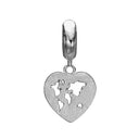 WORLD HEART - sølv - charm - 623-S215