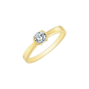 8 kt. guld ring åben cirkel med syntetiske cubic zirconia.
