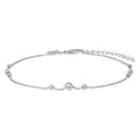 Rhodineret sølv ankel BEAD52 23+4cm - 625 008