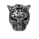 Leopard safir - sort rhodineret sølv charm - 630-B03