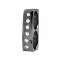 Double Charm safir - sort rhodineret sølv charm - 630-B13White