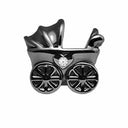 Newborn - sort rhodineret sølv charm - 630-B50