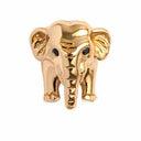 Elephant - forgyldt sølv 2 sort safir charm - 630-G10