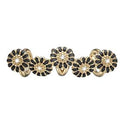 Black Marguerite Quintet - forgyldt sølv charm - 630-G112black