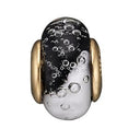 Bubbly Ying & Yang Globe - forgyldt sølv charm - 630-G154