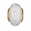 White Topaz Globe - forgyldt sølv charm - 630-G157
