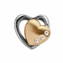 Hearts 2-tone - forgyldt/- sølv charm - 630-G60