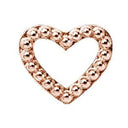 Heart Dots rose - forgyldt sølv charm - 630-R04