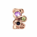 Multi Gemstones rose - forgyldt sølv charm - 630-R08Multi
