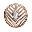 Open Leaf rose - forgyldt sølv charm - 630-R176