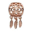 Dream catcher rose - forgyldt sølv charm - 630-R177